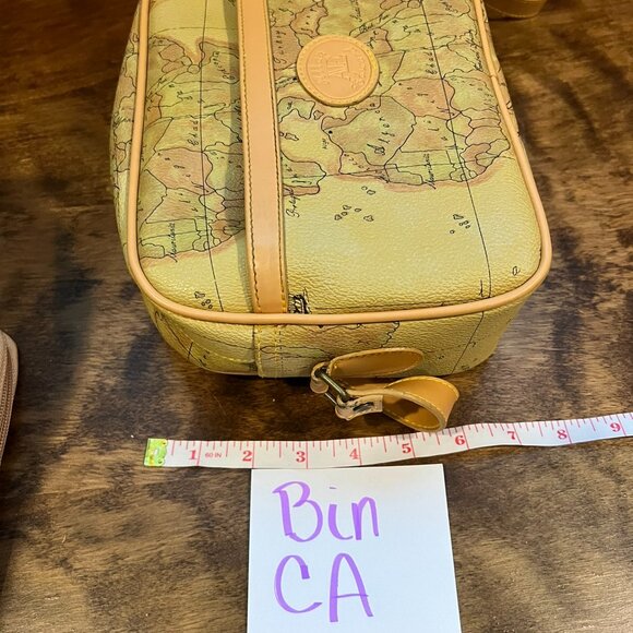 Vintage Leather World Map Crossbody Bag and wallet  CA - Picture 11 of 14